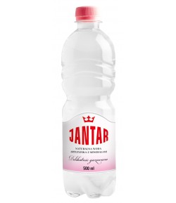 Woda delikatnie gazowana źródlana średniozmineralizowana - JANTAR 500 ml