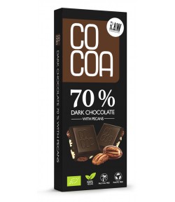 Czekolada ciemna 70% z ORZECHAMI PEKAN BIO - COCOA 40 g