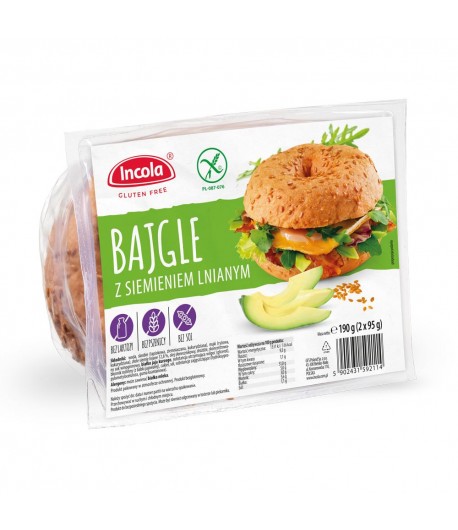 Bajgle z siemieniem lnianym bezglutenowe - INCOLA 190 g (2x95g)