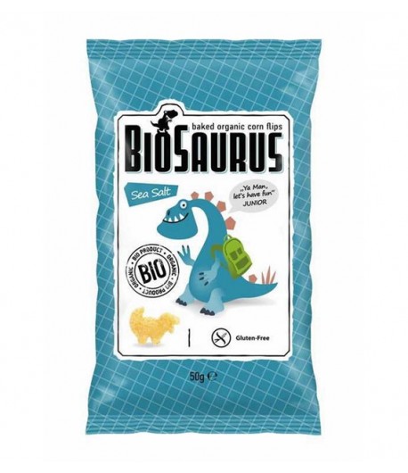 Dinozaury z solą morską Chrupki kukurydziane bezglutenowe BIO - BIOSAURUS 50 g