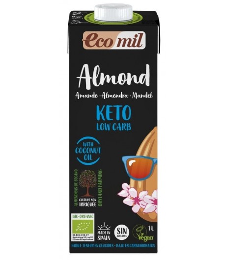 Napój migdalowy KETO Low Carb bezglutenowy BIO - ECOMIL 1 l