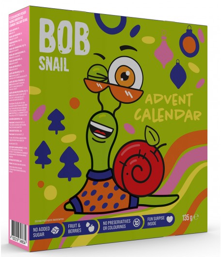 Kalendarz adwentowy - PRZEKĄSKI I GALARETKI OWOCOWE Z ZABAWKAMI BEZGLUTENOWE - BOB SNAIL 135 g