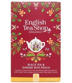 Herbata czarna z imbirem i brzoskwinią ( 20X2) BIO - ENGLISH TEA SHOP ORGANIC 40 g