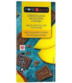 Czekolada mleczna z mango bez dodatku cukru - PURE & GOOD 75 g