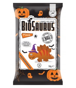 Chrupki kukurydziane Dinozaury HALLOWEEN o smaku pizzy bezglutenowe BIO - BIOSAURUS 50 g