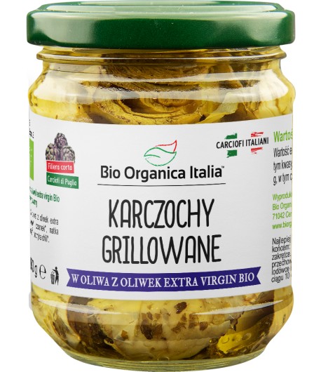 Karczochy grilowane z oliwą z oliwek extra virgin BIO - BIO ORGANICA ITALIA 190 g