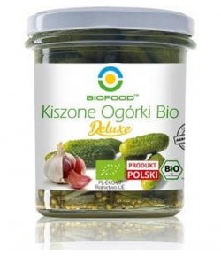 Ogórki Kiszone Deluxe BEZGLUTENOWE BIO - BIO FOOD  320 g (230 g)