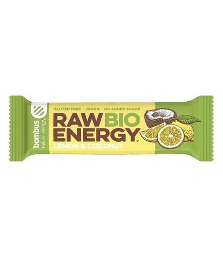 Baton RAW ENERGY cytryna-kokos bezglutenowy BIO - bombus 50 g