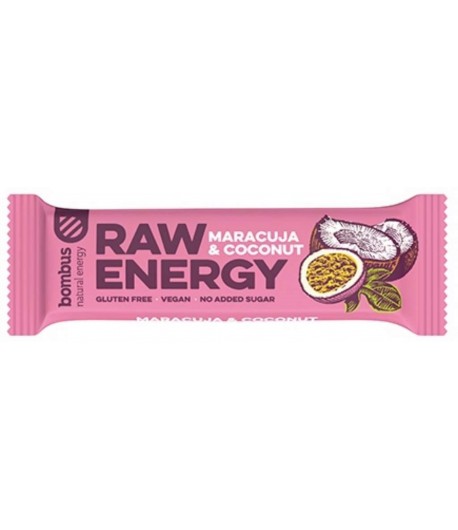 Baton RAW ENERGY marakuja-kokos bezglutenowy - bombus 50 g