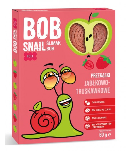 60g Przekąska Jabłkowo - Truskawkowa bez dodatku cukru bezglutenowa - BOB SNAIL 60 g