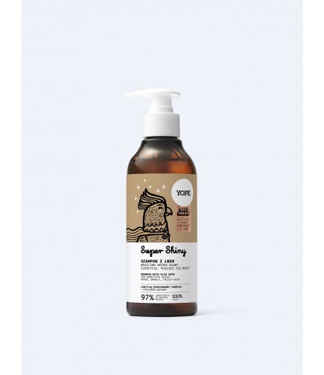 Szampon z lnem do włosów puszących się - Yope 300 ml