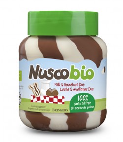 Krem DUO Orzechowo - Kakaowo - Mleczny BIO - NUSCOBIO 400 g