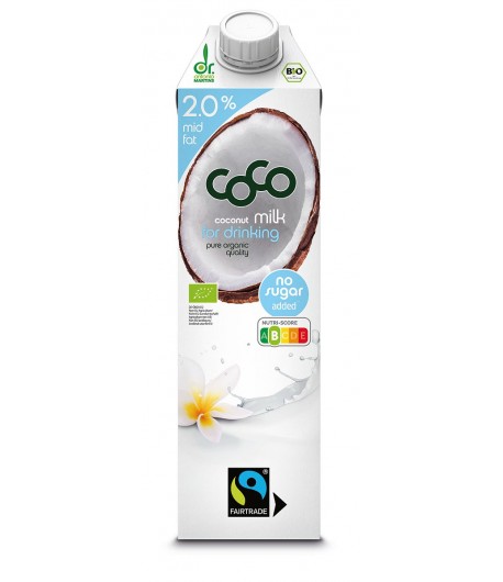COCONUT MILK - Napój kokosowy 2 % tłuszczu FAIR TRADE BIO BIO - COCO 1 l