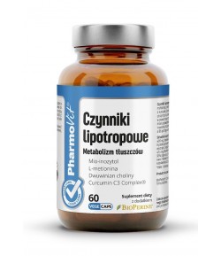 Kapsułki na metabolizm tłuszczów (czynniki lipotropowe) bezglutenowe -  PHARMOVIT 60 kapsułek
