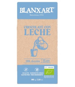 Czekolada mleczna 42% Kongo bezglutenowa BIO -  BLANXART 80 g