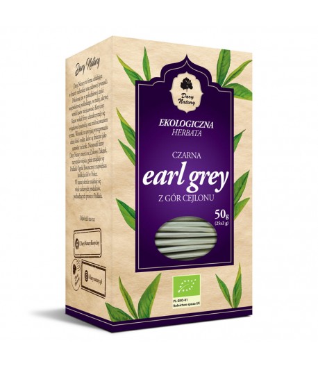 Herbata czarna EARL GREY  z gór Cejlonu BIO (25x2g) - Dary Natury 50 g