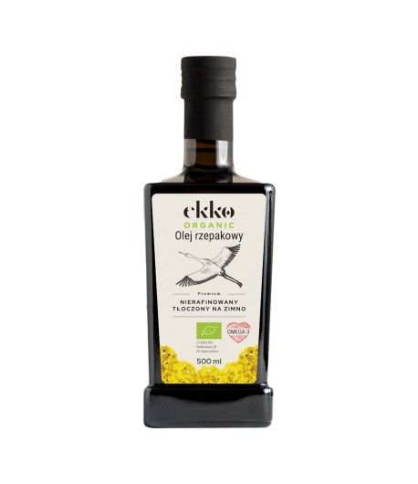 Olej Rzepakowy tłoczony na zimno OMEGA-3 BIO - EKKO 500 ml