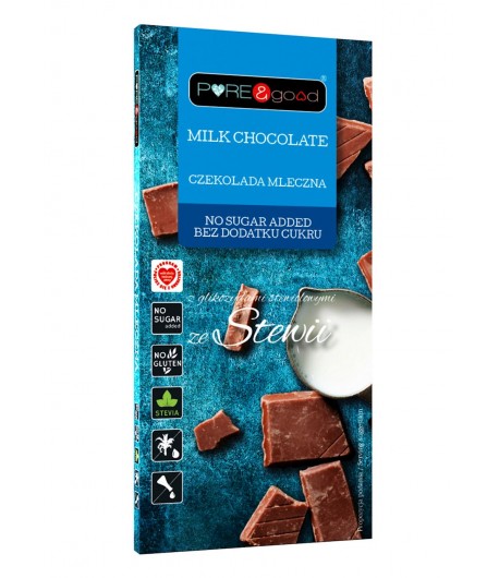 Czekolada mleczna ze stewią bez dodatku cukru bezglutenowa - PURE&GOOD 100 g