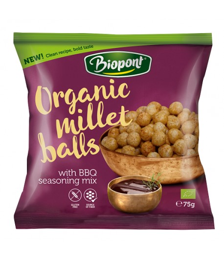 Chrupki Jaglane BARBECUE bezglutenowe BIO - BIOPONT 75 g