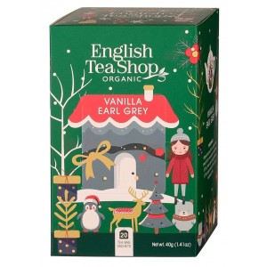 Herbata świąteczna Earl Grey ze skórką z cytryny, wanilią i płatkami róży (20x2g) BIO - English Tea Shop Organic 40 g