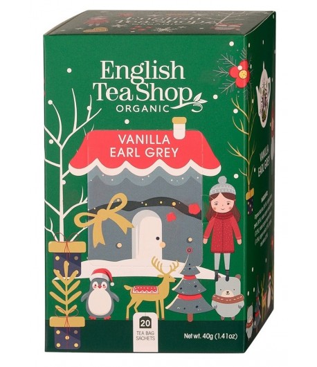 Herbata świąteczna Earl Grey ze skórką z cytryny, wanilią i płatkami róży (20x2g) BIO - English Tea Shop Organic 40 g