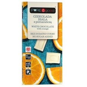 Czekolada biała z Pomarańczą bez cukru bezglutenowa - PURE&GOOD 75 g