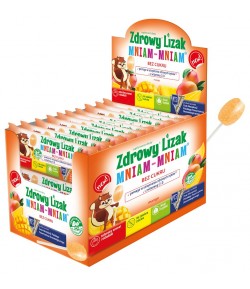 Zdrowy Lizak Mniam-Mnam O SMAKU MANGO Z WITAMINĄ D I C BEZ CUKRU BEZGLUTENOWY - STARPHARMA (6g) 1 szt.