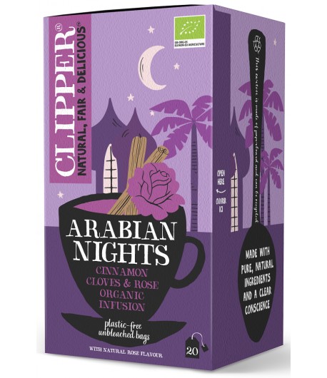 Herbatka z Cynamonem i Goździkami o smaku Róży (ARABIAN NIGHTS) BIO (20 x 2 g) - CLIPPER 40 g