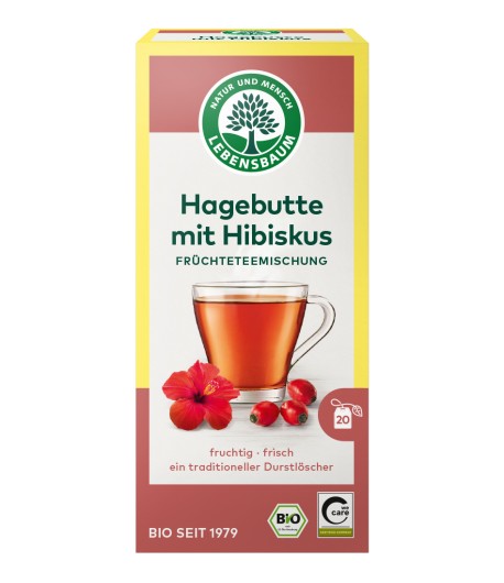 Herbatka Dzika Róża z Hibiskusem BIO (20 x 2,5 g)  - LEBENSBAUM 50 g