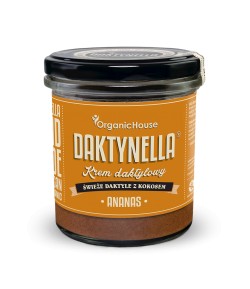 Krem KOKOS - DAKTYLE MEDJOOL - ANANAS bezglutenowy BIO - ORGANICHOUSE (DAKTYNELLA) 280 g