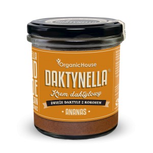 Krem KOKOS - DAKTYLE MEDJOOL - ANANAS bezglutenowy BIO - ORGANICHOUSE (DAKTYNELLA) 280 g