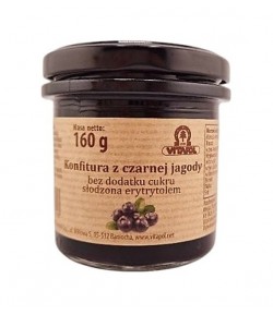 Konfitura z Czarnej Jagody słodzona erytrytolem bez dodatku cukru - VITAPOL 160 g