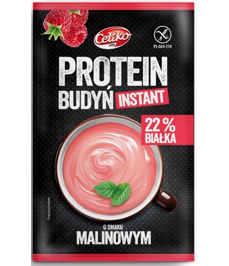 Budyń proteinowy instant o smaku Malinowym bezglutenowy - CELIKO 40 g