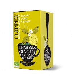 Herbatka z IMBIREM I CYTRYNĄ BIO (20 x 2,5 g) - CLIPPER 50 g