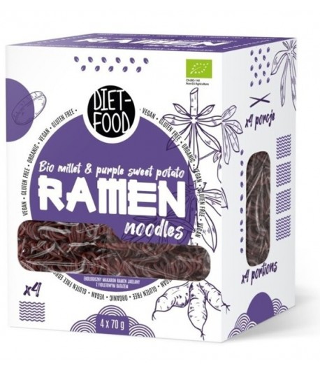 Makaron jaglany z fioletowym batatem RAMEN BIO - DIET-FOOD 280 g