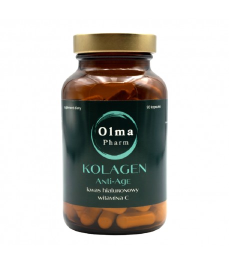 Kolagen ANTI AGE z Kwasem Hialuronowym i Witaminą C - OLMA PHARM 90 kapsułek