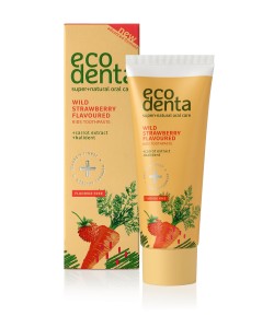 Pasta do zębów dla dzieci o zapachu truskawki z ekstraktem marchwi i Kalidentem - Ecodenta 75 ml