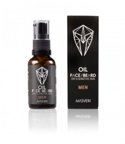 Olejek do twarzy i brody do suchej i wrażliwej skóry Men - Masveri 30 ml