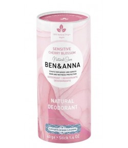 JAPANESE CHERRY BLOSSOM SENSITIVE Naturalny dezodorant bez sody - sztyft kartonowy - BEN&ANNA 40g