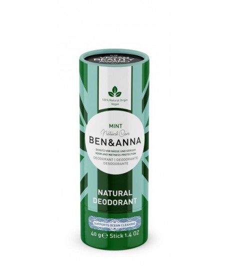 MINT Naturalny dezodorant na bazie sody w kartonowym sztyfcie - BEN&ANNA 40g