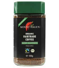 Kawa rozpuszczalna BEZKOFEINOWA ARABICA/ROBUSTA FAIR TRADE BIO - MOUNT HAGEN 100 g