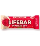 Baton proteinowy z truskawkami RAW BIO -  LIFEFOOD 47 g