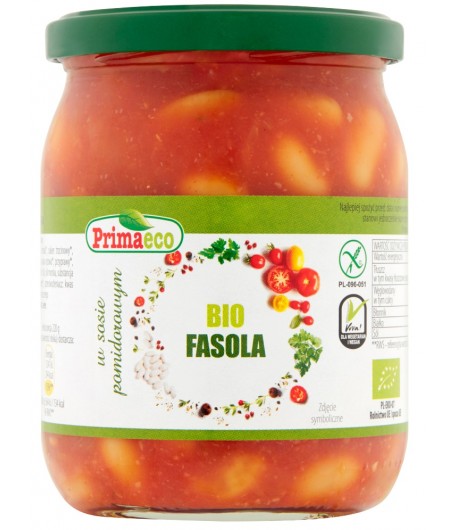 Fasola w sosie pomidorowym bezglutenowa BIO - Primaeco 440 g