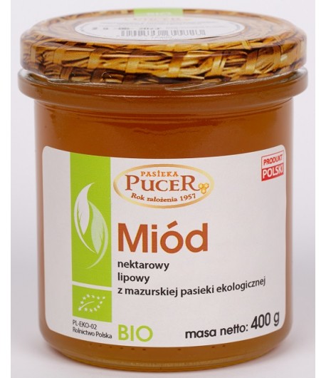 Miód nektarowy LIPOWY BIO - PASIEKA PUCER 400 g