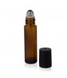 Butelka szklana z roll-on z nakrętką czarną PP - 10 ml