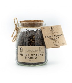 Pieprz czarny ziarno BIO w słoiczku - Dary Natury 90 g