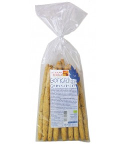 Paluszki chlebowe razowe GRISSINI z siemieniem lnianym BIO - LA BUONA TERRA 150 g