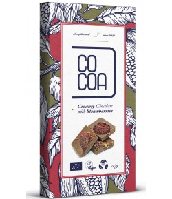 Czekolada creamy z TRUSKAWKAMI BIO - COCOA 50g