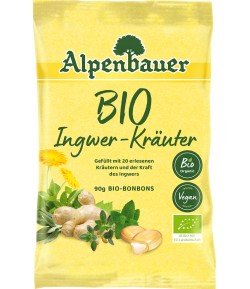 Cukierki z nadzieniem o smaku IMBIROWO - ZIOŁOWYM BIO - Alpenbauer 90g