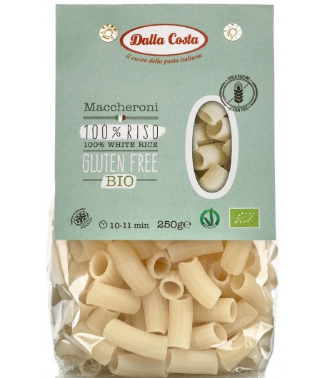 Makaron MACCHERONI z ryżu białego bezglutenowy BIO - Dalla Costa 250g